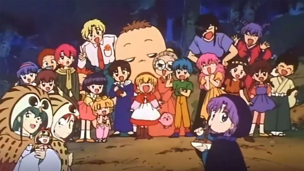 Akazukin Chacha and friends taking a group photo.