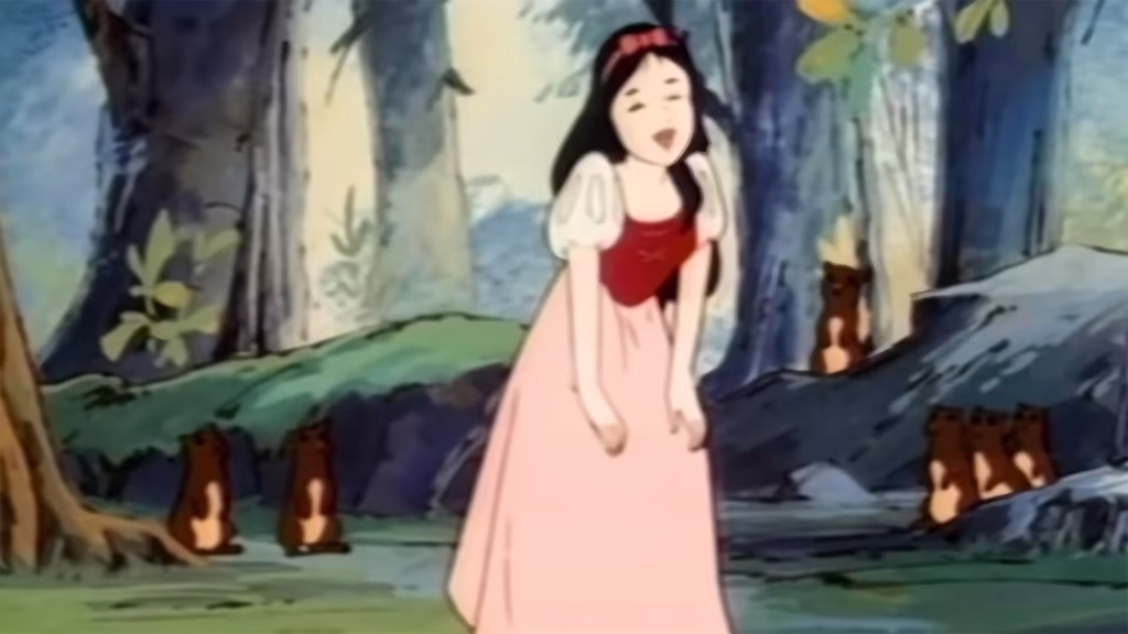 Snow White in the forest.